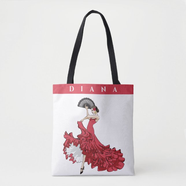 Custom Flamenco Shopping Tasche (Vorderseite)