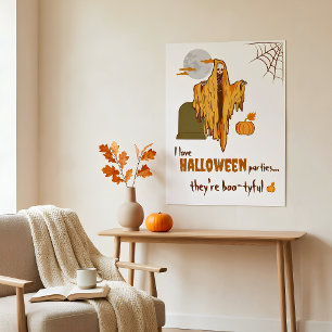 Custom Flirt Skeleton Pumpkin-Halloween-Party Poster