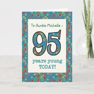 Custom Floral Birthday Card 95 Years Young Karte