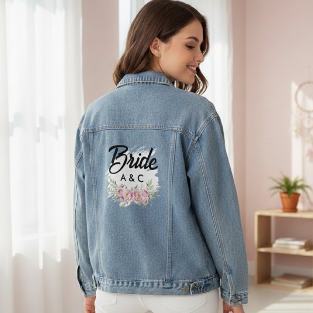 Custom Floral Bride Denim Jacket Jeansjacke (Von Creator hochgeladen)