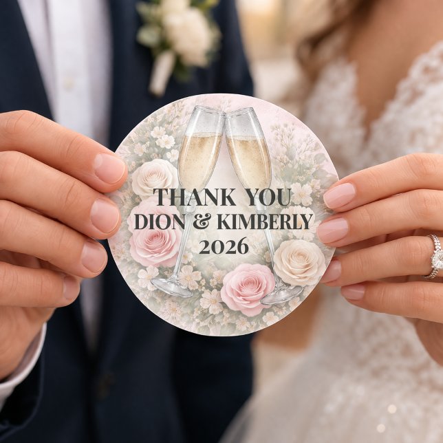 Custom Floral Champagne Toast Sticker (Von Creator hochgeladen)