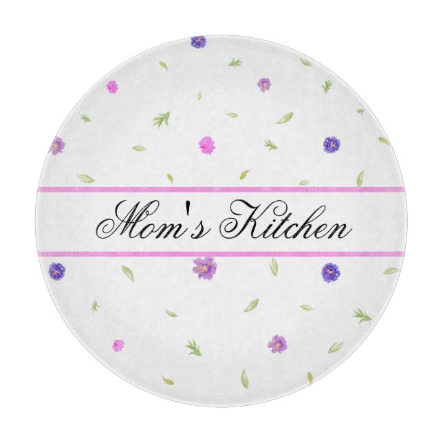 Custom Floral Chopping Board - Personalisiertes Ge Schneidebrett (Vorderseite)
