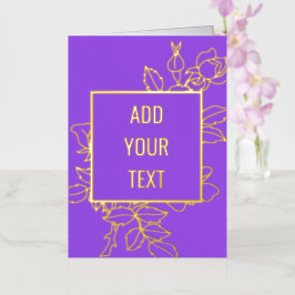 Custom Floral Design Gold Foil Card