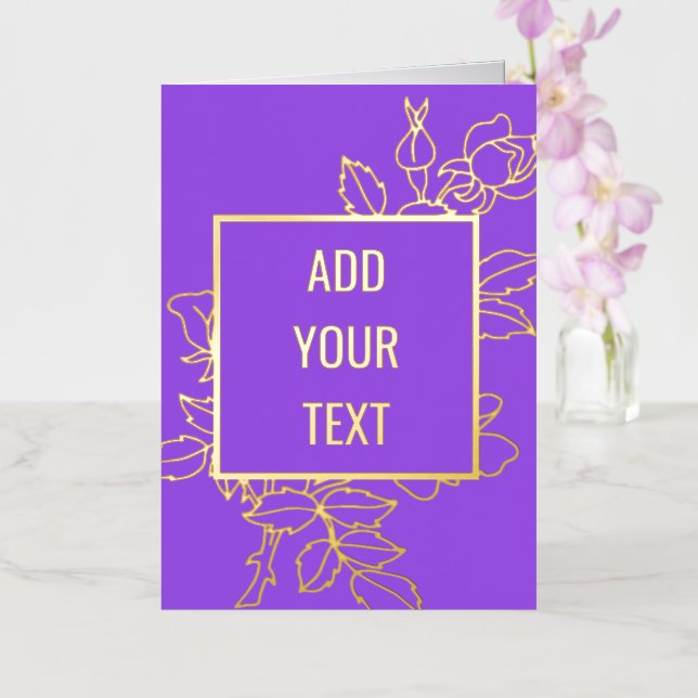 Custom Floral Design Gold Foil Card (Orchidee)