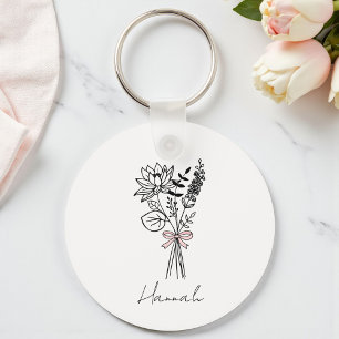 Custom Floral for Bridesmaid Schlüsselanhänger