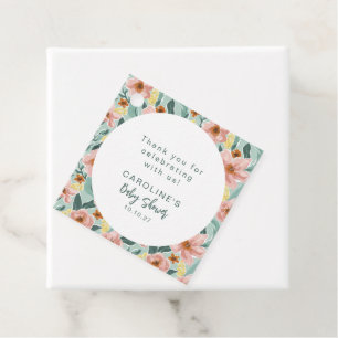 Custom Floral Garden Green Baby Dusche Vielen Dank Geschenkanhänger