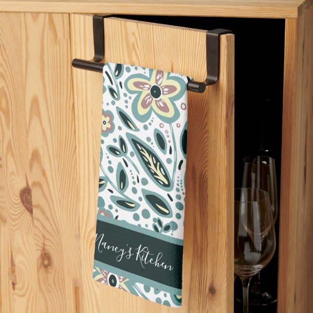 Custom Floral Geschirrtuch (Drittel gefaltet)