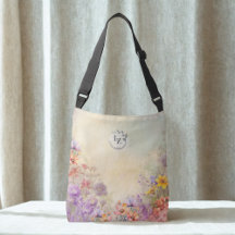 Custom Floral Monogram Crossbody Toag