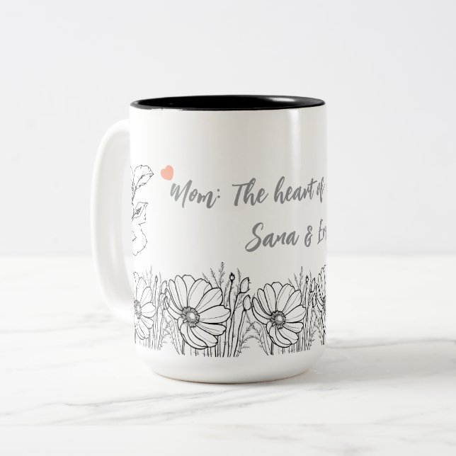 Custom Floral Mother's Day Gift Tasse (Vorderseite Links)