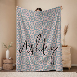 Custom Floral Name Blanket Birthday Gift for Girls Fleecedecke
