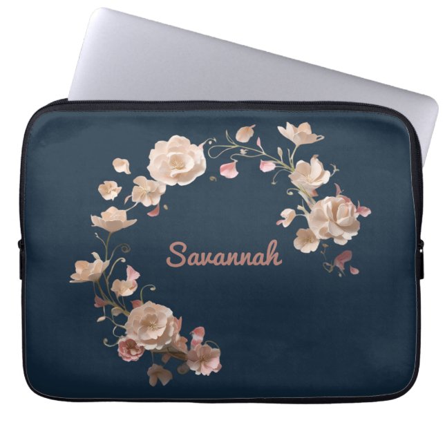 Custom Floral Neopren Laptop Sleeve (Vorderseite)