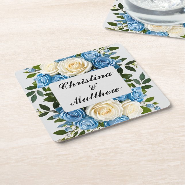 Custom Floral Paper Untersetzer for Weddings (angewinkelt)