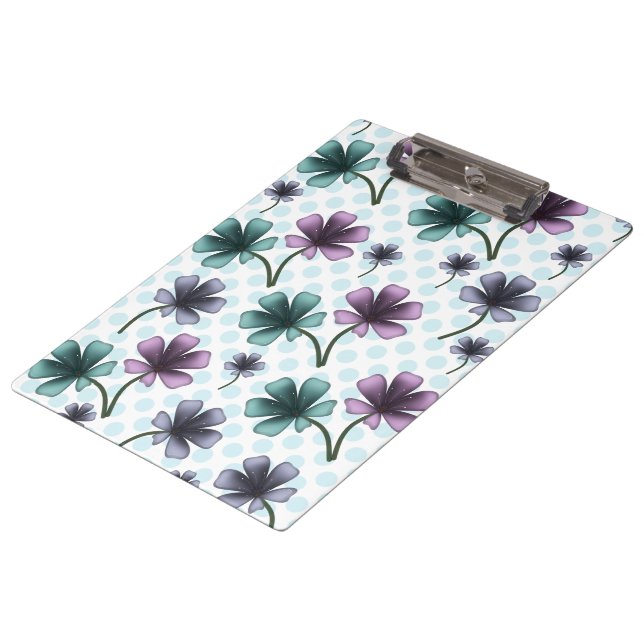 Custom floral pattern gift iPhone / iPad case Klemmbrett (Schrägansicht)