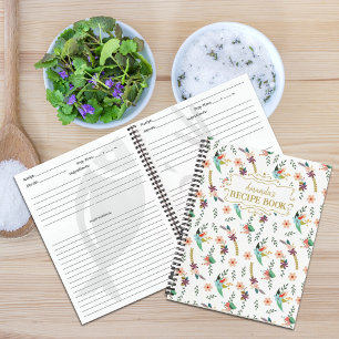 Custom Floral Rezept Book Notizbuch