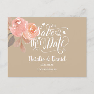 Custom Floral Save the Date Ankündigungspostkarte