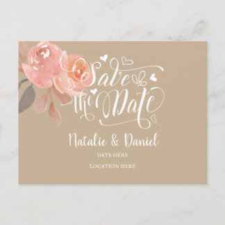 Custom Floral Save the Date Ankündigungspostkarte
