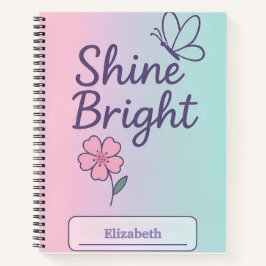 Custom Floral Shine Bright Notebook für Mädchen Notizbuch