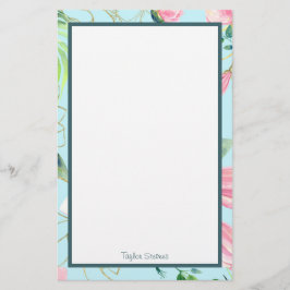 Custom Floral Stationery Briefpapier