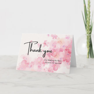 Custom Floral Stork Baby Dusche Vielen Dank Hinwei Dankeskarte
