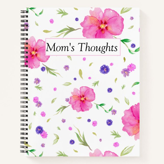 Custom Floral Teacher Geschenk Wasserfarben-Notebo Notizbuch (Vorderseite)