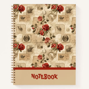 Custom Floral Vintag Wallpaper Notebook Notizbuch