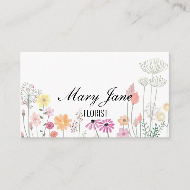 Custom Floral Visitenkarte (Vorderseite)