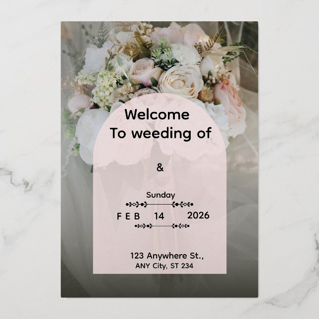Custom Floral Wedding Invitation Personalized Mode Folieneinladung (Vorderseite)