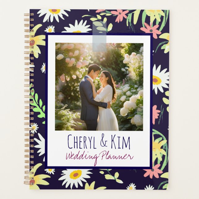 Custom Floral Wedding Planner | Personalisiertes F Planer (Vorderseite)