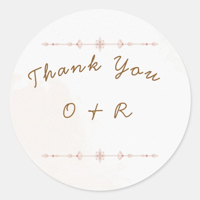 Custom Floral Wedding Round Stickers (Vorderseite)