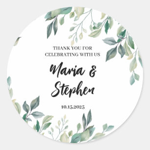 Custom Floral Wedding Stickers for Cookies Bag