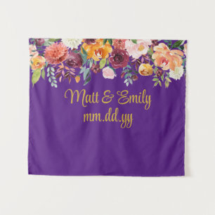 Custom Floral Wedeption Foto Stand Prop Wandteppich