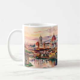 Custom Florence Duomo Cathedral Watercolor Skyline Kaffeetasse