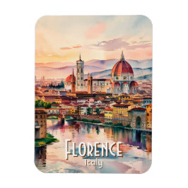 Custom Florence Duomo Cathedral Watercolor Skyline Magnet