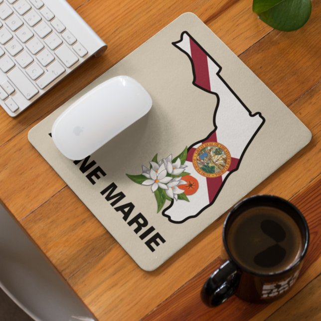 Custom Florida Flag Staat Blume Orange Blossom Mousepad (Von Creator hochgeladen)