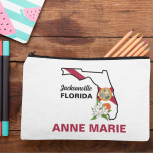 Custom Florida Flag Staat Blume Orange Blossom Zubehörtasche