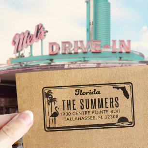 Custom Florida License Plate Rücksendeadresse Brie Permastempel