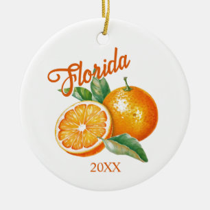 Custom Florida Orange Keramik Ornament
