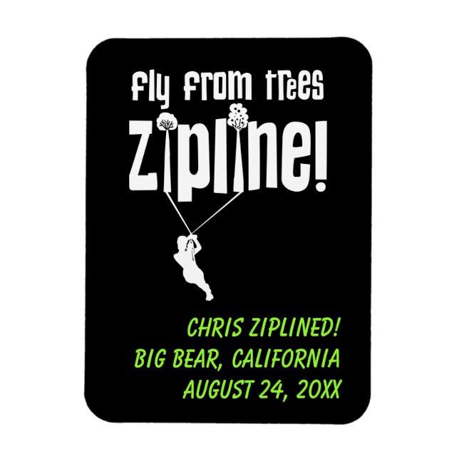 Custom Fly from Trees Ziplining Magnet (Vertikal)