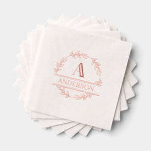 Custom Foil Stamps Kronen Monogram Napkins Servietten Mit Folie