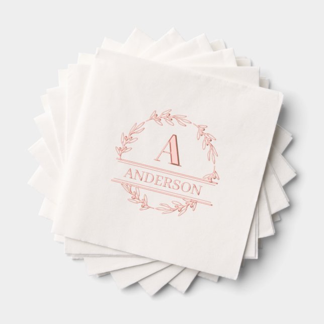 Custom Foil Stamps Kronen Monogram Napkins Servietten Mit Folie (Insitu (Gestapelt))