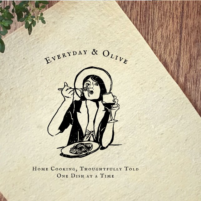 Custom Food Blogger Branding Rubber Stamp Gummistempel (Von Creator hochgeladen)