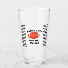 Custom Football Best Coach Ever Team All Players Glas