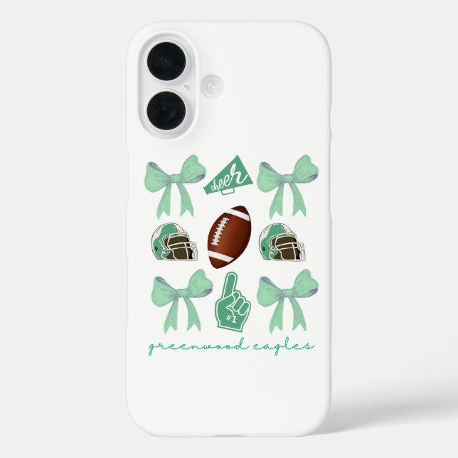 Custom Football Bow Custom School Case-Mate iPhone Hülle (Rückseite)