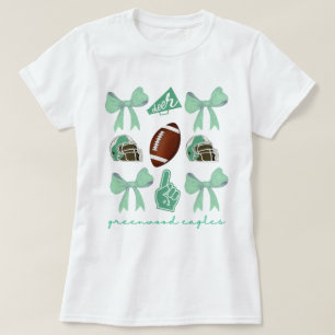 Custom Football Bow Shirt, Custom School, T-Shirt