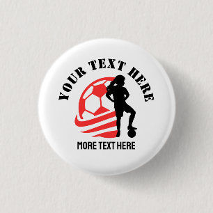 Custom Football Girl Kind Fußball Geburtstagsparty Button
