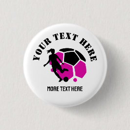 Custom Football Girl Kind Fußball Geburtstagsparty Button