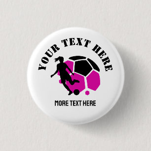 Custom Football Girl Kind Fußball Geburtstagsparty Button