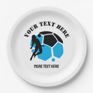 Custom Football Girl Kind Fußball Geburtstagsparty Pappteller