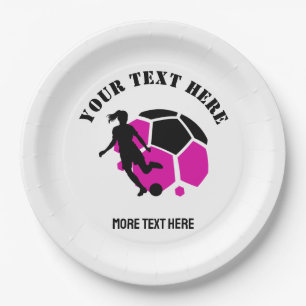 Custom Football Girl Kind Fußball Geburtstagsparty Pappteller