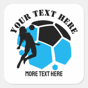 Custom Football Girl Kind Fußball Geburtstagsparty Quadratischer Aufkleber
